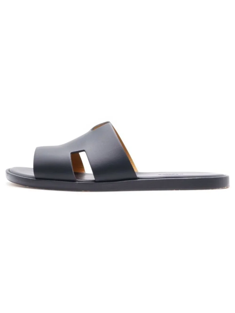 Hermes Izmir Leather Sandals Black